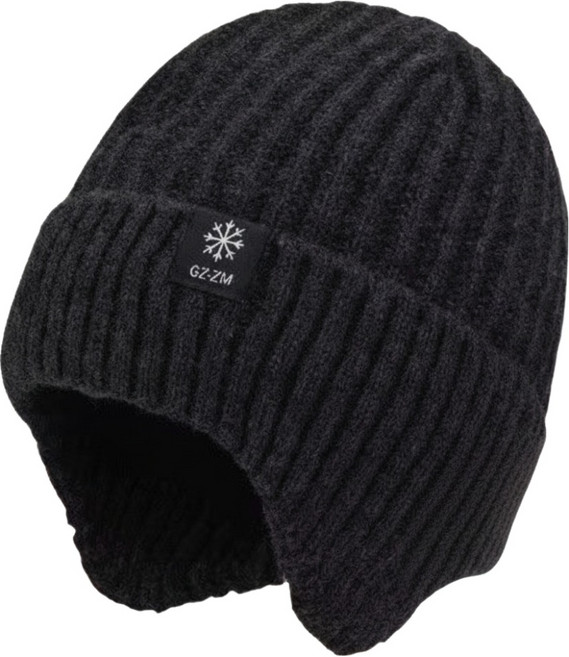 디스티프 남성용 겨울 니트 방한모자 스포츠 방한캡, 블랙, 1개