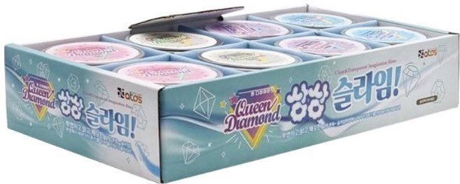 Atos Queen Dia 想像史萊姆 4款 x 2入組, 粉紅色, 灰色, 紫色, 藍色, 1套