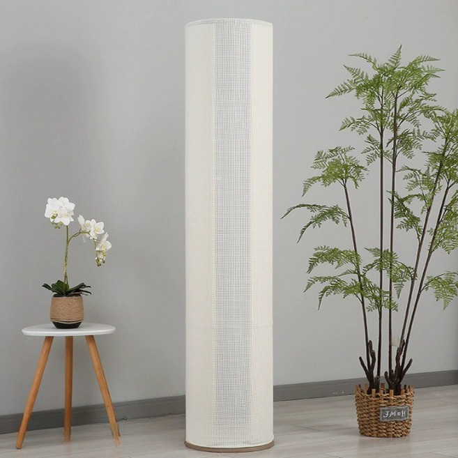 심사장홈 스판 먼지 방지 삼성 무풍 LG 휘센 원통형 에어컨 커버, 화이트