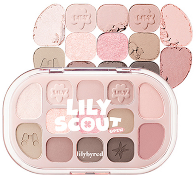 lilybyred Dewy Fit 眼影盤, 1個, 04 玫瑰可可