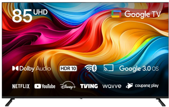 와사비망고 4K UHD 구글 5.0 OS 1등급 스마트TV, 방문설치, 벽걸이형, UGP852 와글와글플레이, 216cm(85인치)