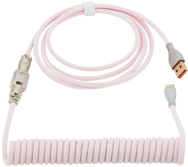 지클릭커 코일형 Type C 키보드 커넥터 C타입 항공케이블, 1개, 150cm