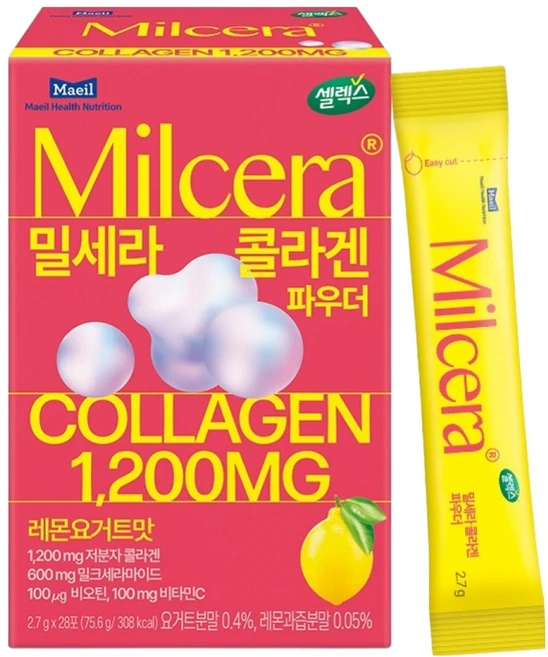 셀렉스 밀세라 레몬요거트맛 콜라겐 파우더 28p, 75.6g, 1개 - 쿠팡
