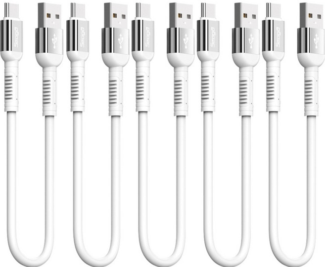 서가 메탈 고강도 C타입 고속충전 케이블, 30cm, 화이트, 5개