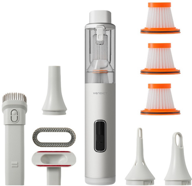 벤딕트 강력 무선 볼텍스 필터 차량용 에어건 청소기, 실버, VDT-C18S