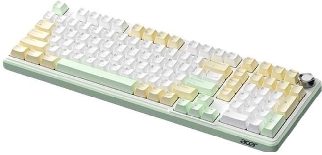 에이서 알록달록 101키 블루투스 무선 기계식 키보드, 레몬밤, OKR258, 저소음 백축