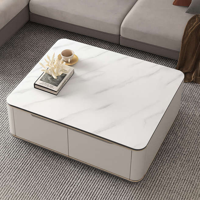 테이아 대리석 디자인 거실 테이블용 고급 PVC 매트, 스타일 AD4, 1개, 60 x 60 cm