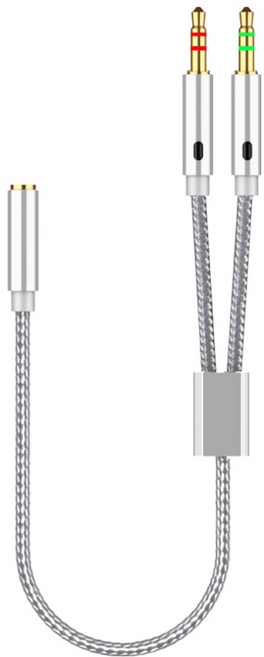 지엔투 오디오케이블 마이크 이어폰 Y형분리어댑터 1m, 그레이, 1개