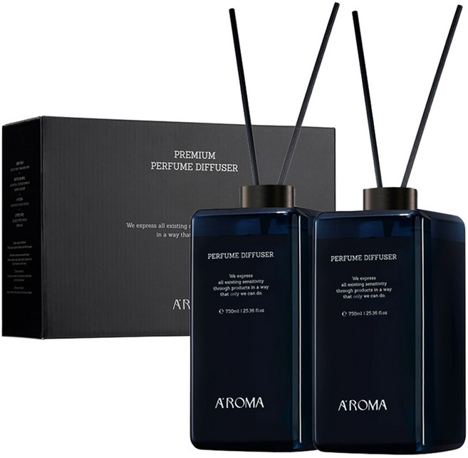 에이로마 퍼퓸 그랑데 디퓨저, 2개, 750ml, 테라스우드