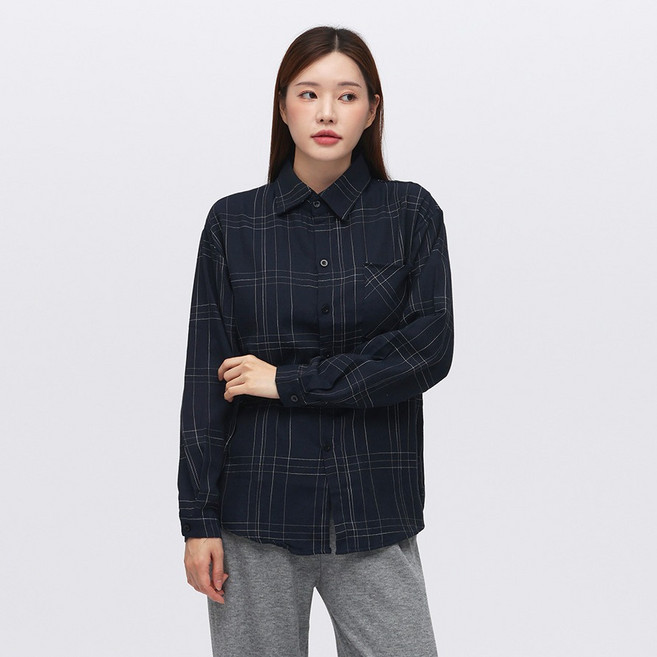 Elsso 女款寬鬆版型格紋襯衫