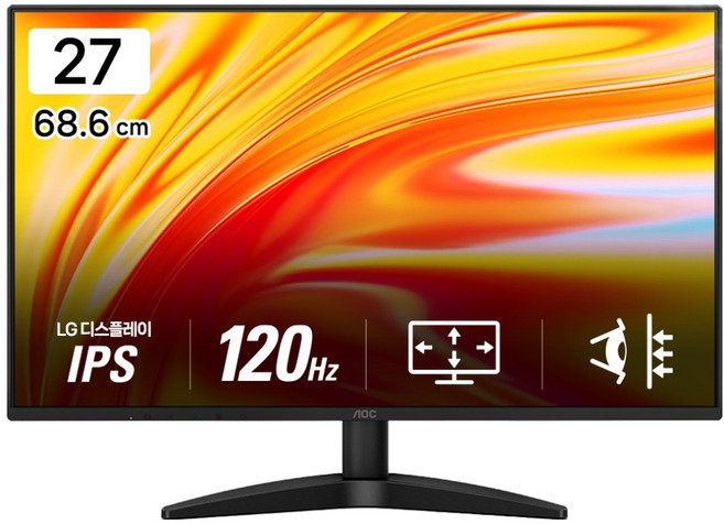 AOC 4면 보더리스 IPS 120 무결점 모니터, 68.6cm, 27B36H3