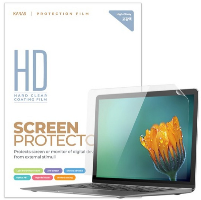 카라스 고광택 액정보호 필름 세트, 1세트