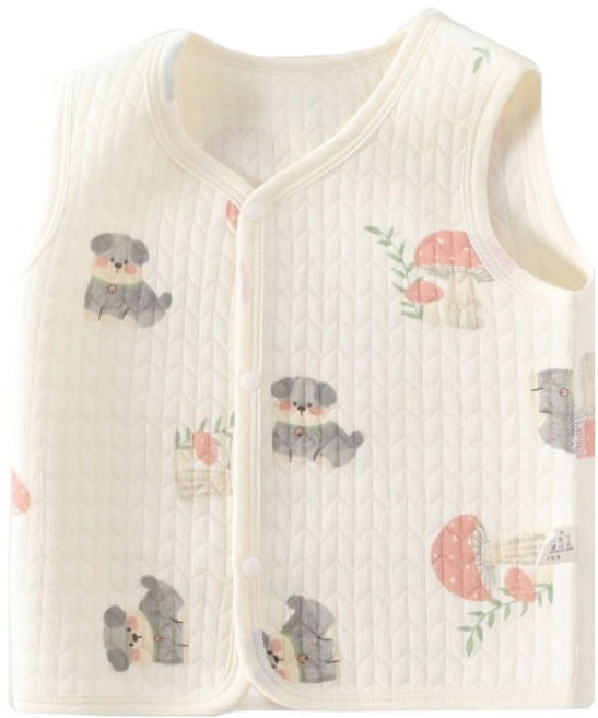 新生兒用香草色保暖純棉背心