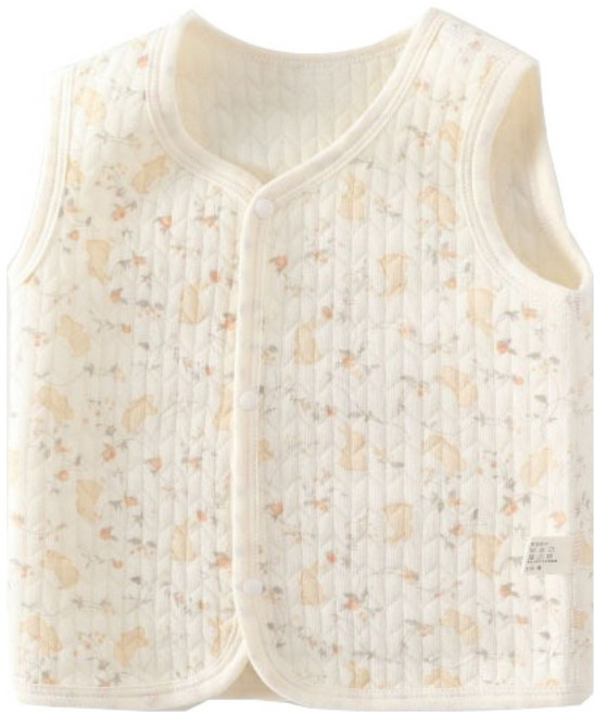 신생아용 바닐라 보온 순면 조끼