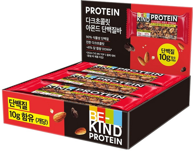 비카인드 다크초콜릿 아몬드 단백질바, 40g, 6개