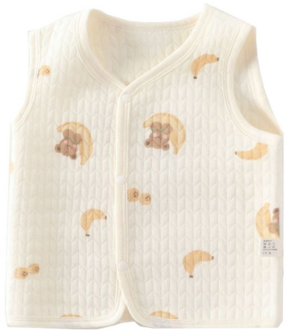 신생아용 바닐라 보온 순면 조끼