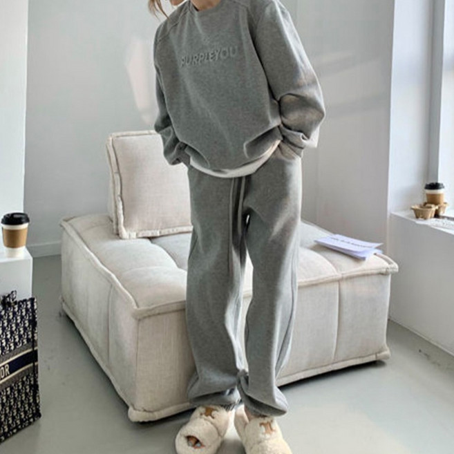 메이첼 오리지널 레터링 이지웨어 기모 스웻 세트 12165