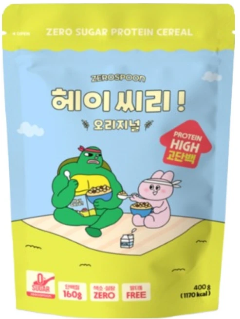 헤이씨리 제로스푼 무설탕 프로틴 그래놀라 오리지널 시리얼, 400g, 1개 - 쿠팡