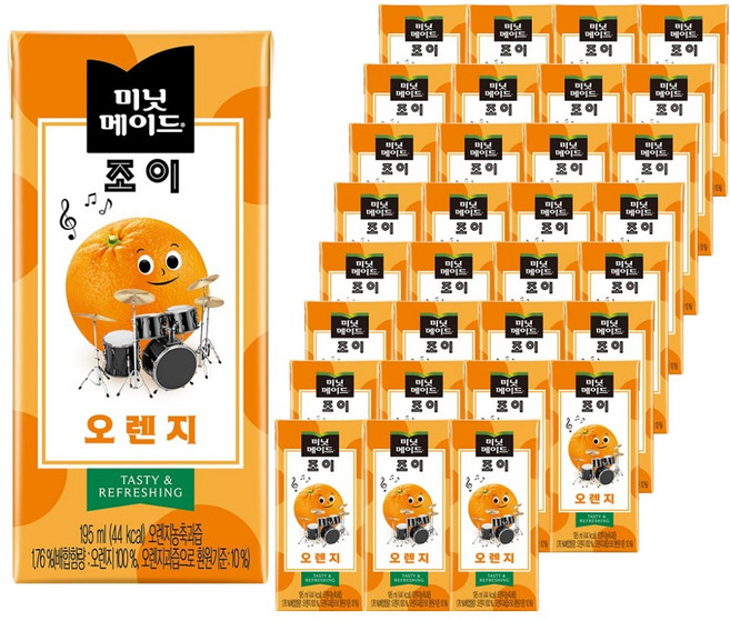 미닛메이드 조이 오렌지, 195ml, 32개