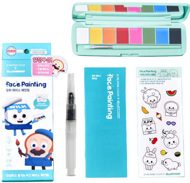 알파 브레드이발소 페이스페인트, 19.7g, 8색