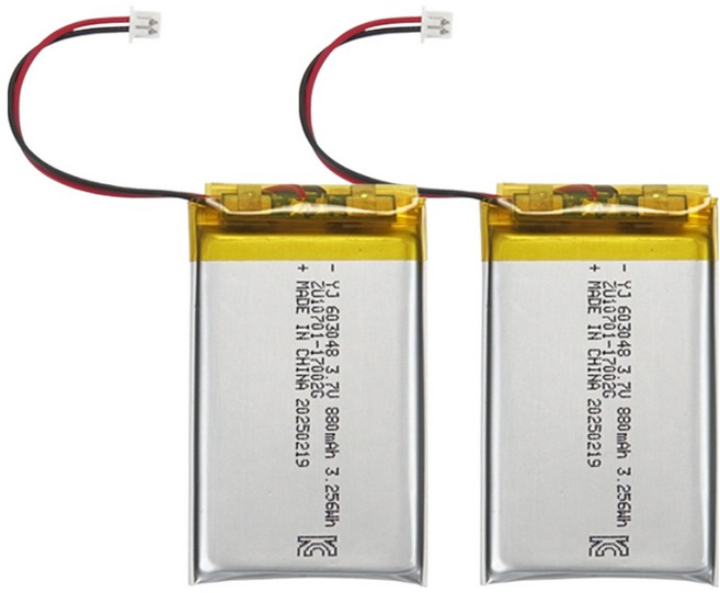 컴스 603048 충전지 3.7V 880mAh 리튬폴리머 배터리 CP907, 2개입, 1개