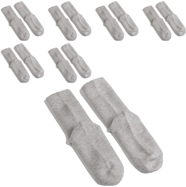 LI2 美麗諾羊毛中筒襪, 7套, 麻花灰