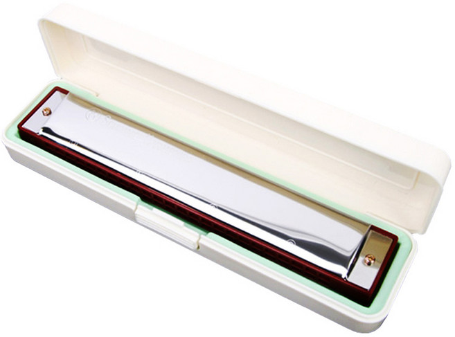 MIWHA Mihwa Schimmel 24孔 長期以來最受歡迎的複音口琴 C調, 銀色, 1個, 單一商品