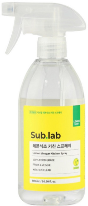 서브랩 레몬식초 키친 세정 스프레이, 1개, 500ml