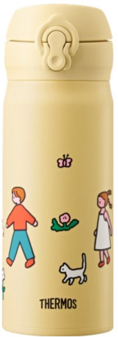 써모스 제로퍼제로 그래픽 원터치 텀블러 JNL-404KC, 옐로, 400ml, 1개
