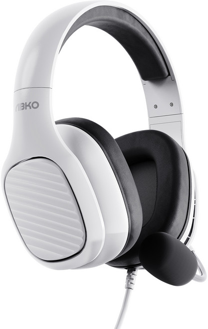 ABKO 超輕量立體聲人體工學耳機麥克風, EH140, 白色