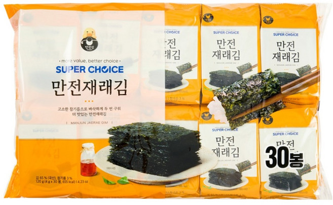 만전김 슈퍼초이스 만전재래김, 4g, 30개