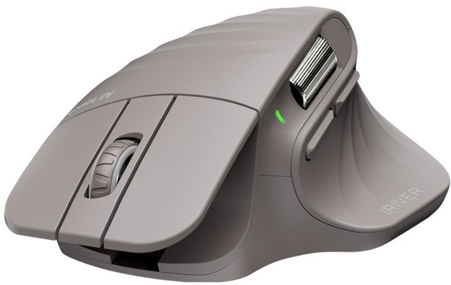 아이리버 Air Lift 50 충전식 멀티페어링 세미 버티컬 블루투스 무소음 무선 마우스, 그레이