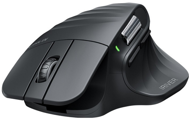 아이리버 Air Lift 50 충전식 멀티페어링 세미 버티컬 블루투스 무소음 무선 마우스, 블랙