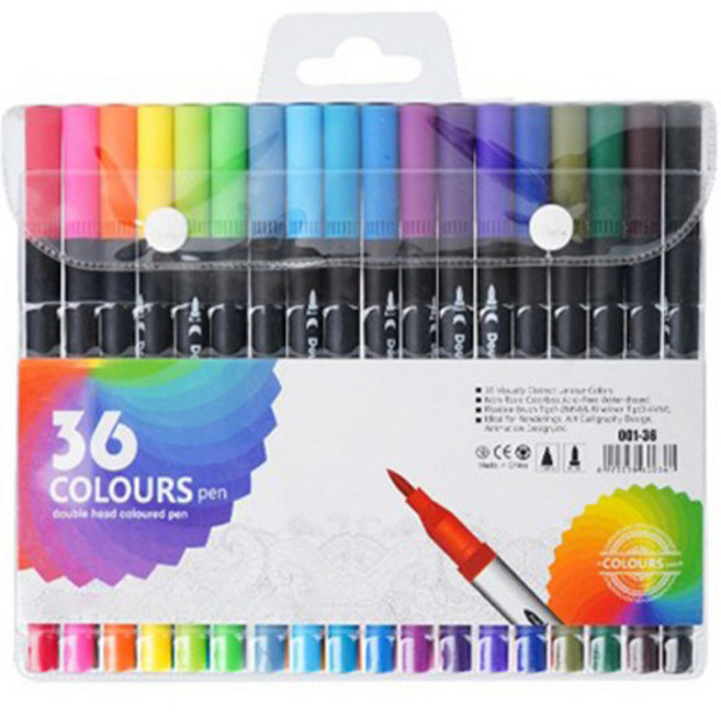 투데이리빙 36색 듀얼 헤드 컬러 사인펜 R98445B, 혼합색상, 1개