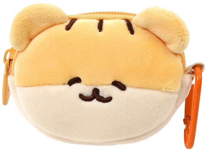 포포팬시 햄치 버즈 에어팟 카라비너 포켓 미니 파우치, 브라운 햄치, 1개