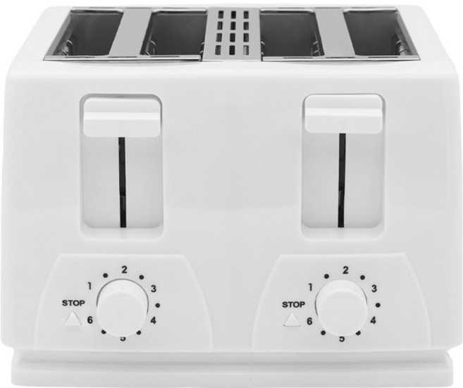 Coms 一次可烤4片 雙重控制 6段烘烤度調節烤麵包機 白色, YT-TS4