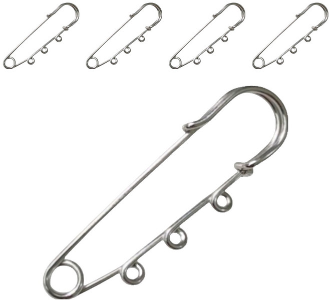 베노 패션 브로치 옷수선 포인트 옷핀 60mm, 실버, 5개