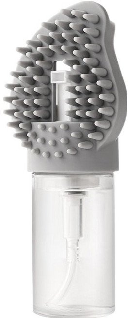 파스텔펫 반려동물 펌핑 곡선 목욕브러쉬, 그레이, 1개