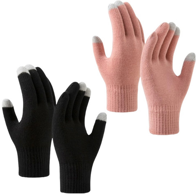 르미다 심플 데일리 니트 보온 터치 장갑 양손착용 2세트