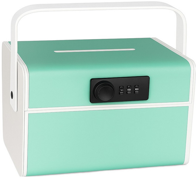 레벨굿즈 가정용 저금통 겸용 안심 비밀번호 보관함, 민트