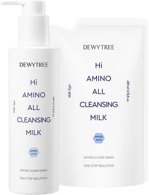 듀이트리 하이 아미노 올 클렌징 밀크 본품 200ml + 리필 200ml 세트, 400ml, 1개