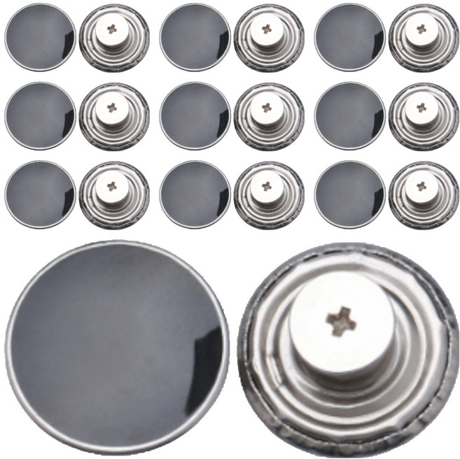 베노 신형 바지수선 조절 고정 버튼 17mm, 블랙, 10개