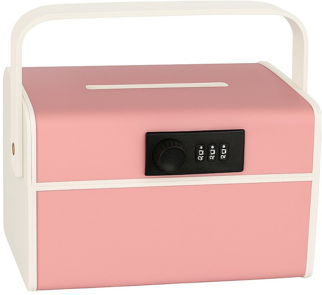 레벨굿즈 가정용 저금통 겸용 안심 비밀번호 보관함, 핑크