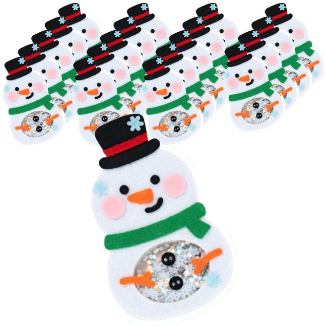 민화샵 펠트 크리스마스 쉐이커 만들기 세트 S250066C, 눈사람, 20세트