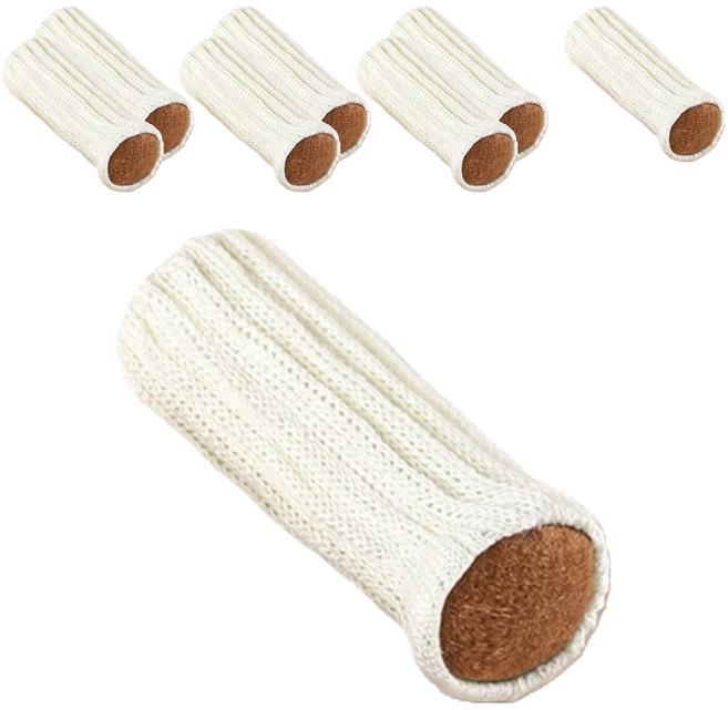 미소로운 소음방지 논슬립 의자 캡 화이트, 8개