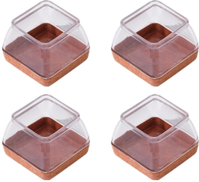 미소로운 의자 발커버 사각 투명, 4개