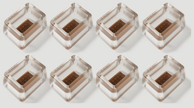 미소로운 식탁 의자 발커버 직사각형 투명, 8개