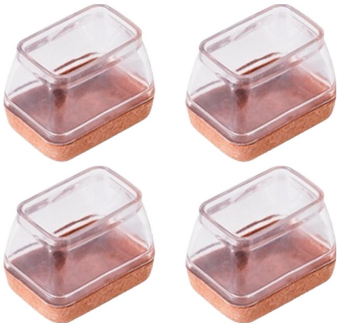 미소로운 의자 발커버 직사각형 투명, 4개