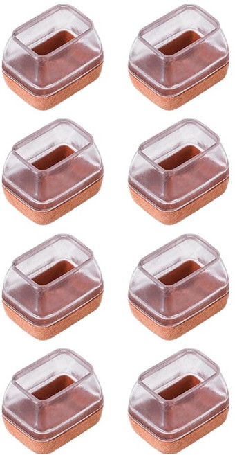 미소로운 의자 발커버 직사각 투명, 8개