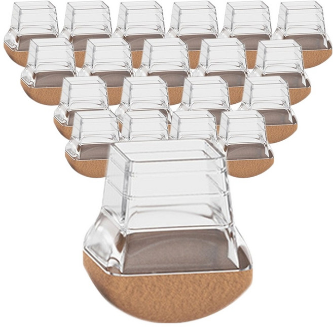 러블리팜 360도 의자 가구 소음 미끄럼 방지 커버 사각, 사각_소형, 투명